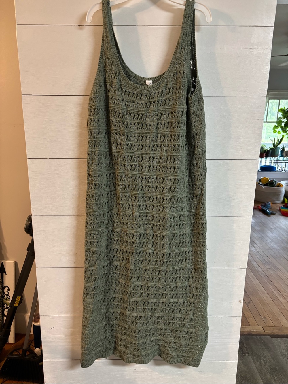 Old Navy Olive Green Crochet Tank Dress